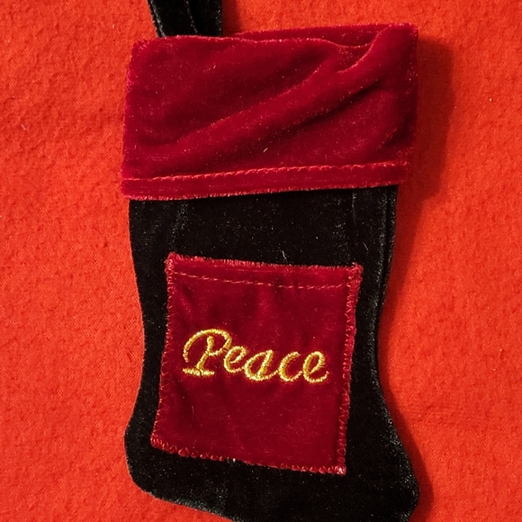 3 Mini Christmas Hanging Stockings, "Joy" & "Peace" - Picture 4 of 4